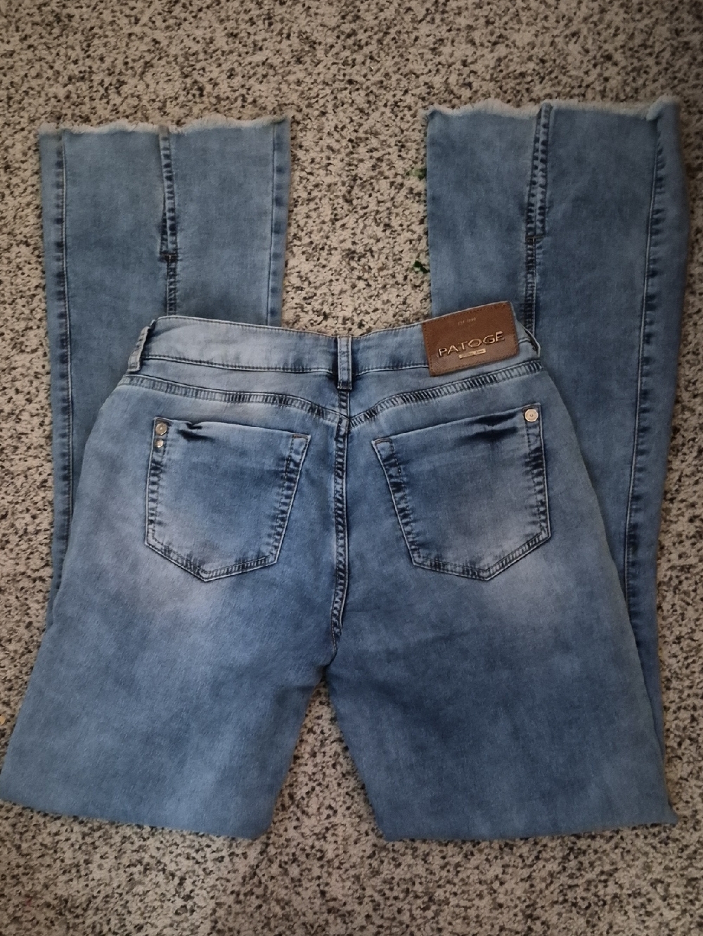 Brazilian Patogê original Distressed Faded Raw Hem blue jeans Sz 40, 6